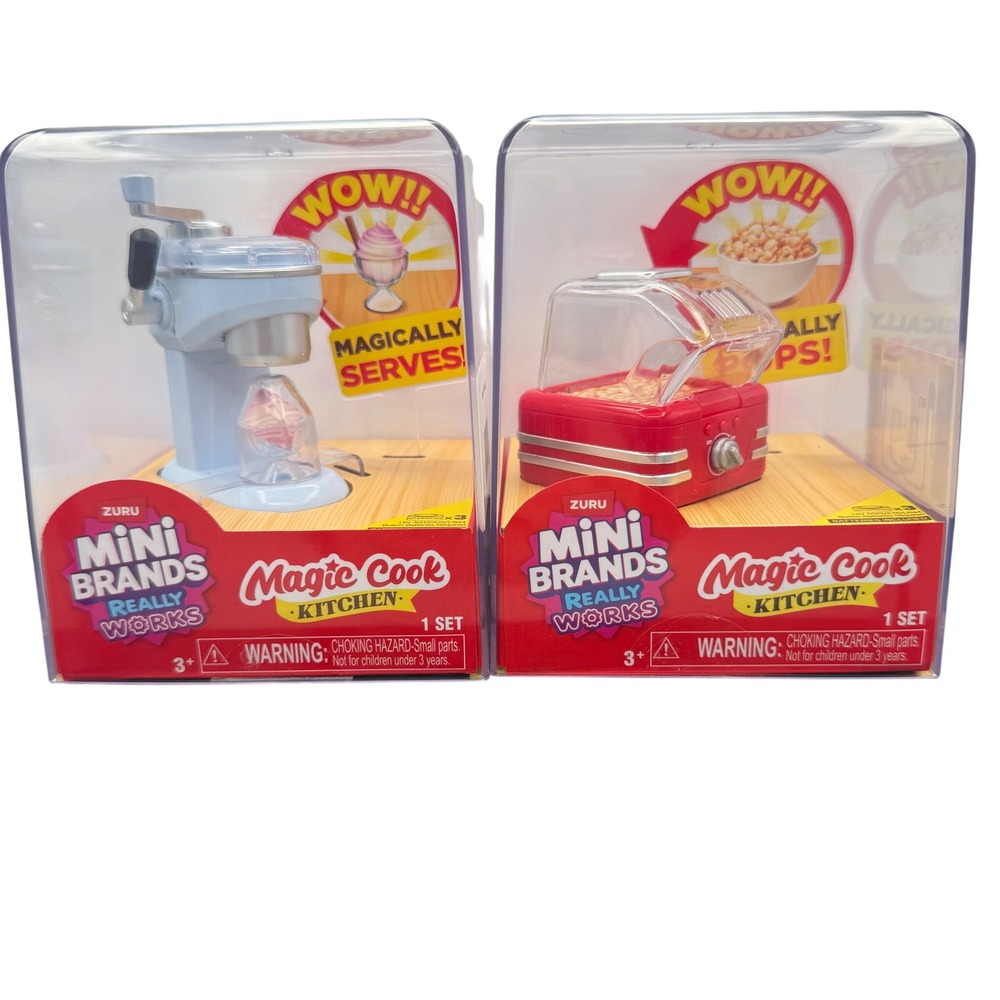 Lot Of 2 Mini Brands Really Works Magic Cook Kitchen Popcorn & Ice-Cream Machine